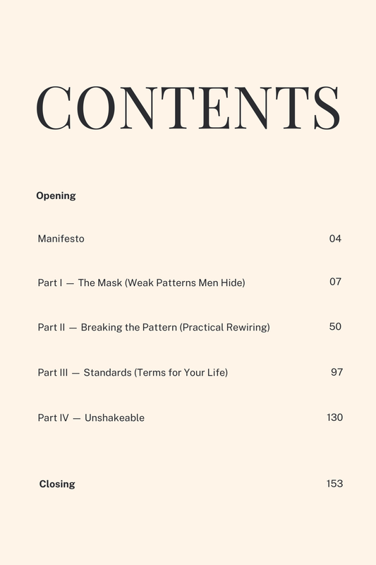 Unmasked Man - How to Break Weak Patterns, Set Standards, and Stay Unshakeable