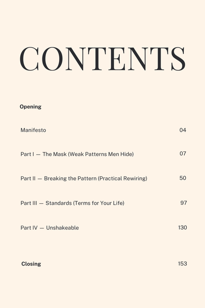 Unmasked Man - How to Break Weak Patterns, Set Standards, and Stay Unshakeable